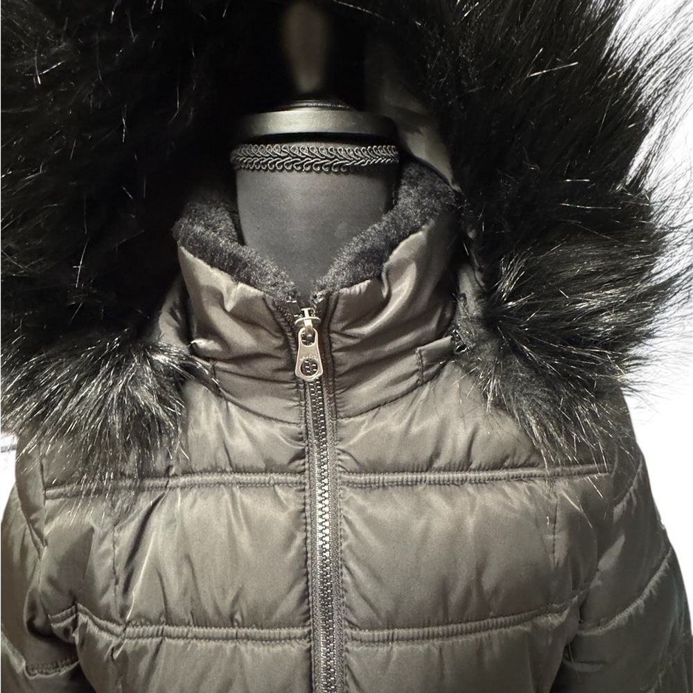 Nautica Black Puffer Jacket with Faux Fur Hood - Picture 4 of 5